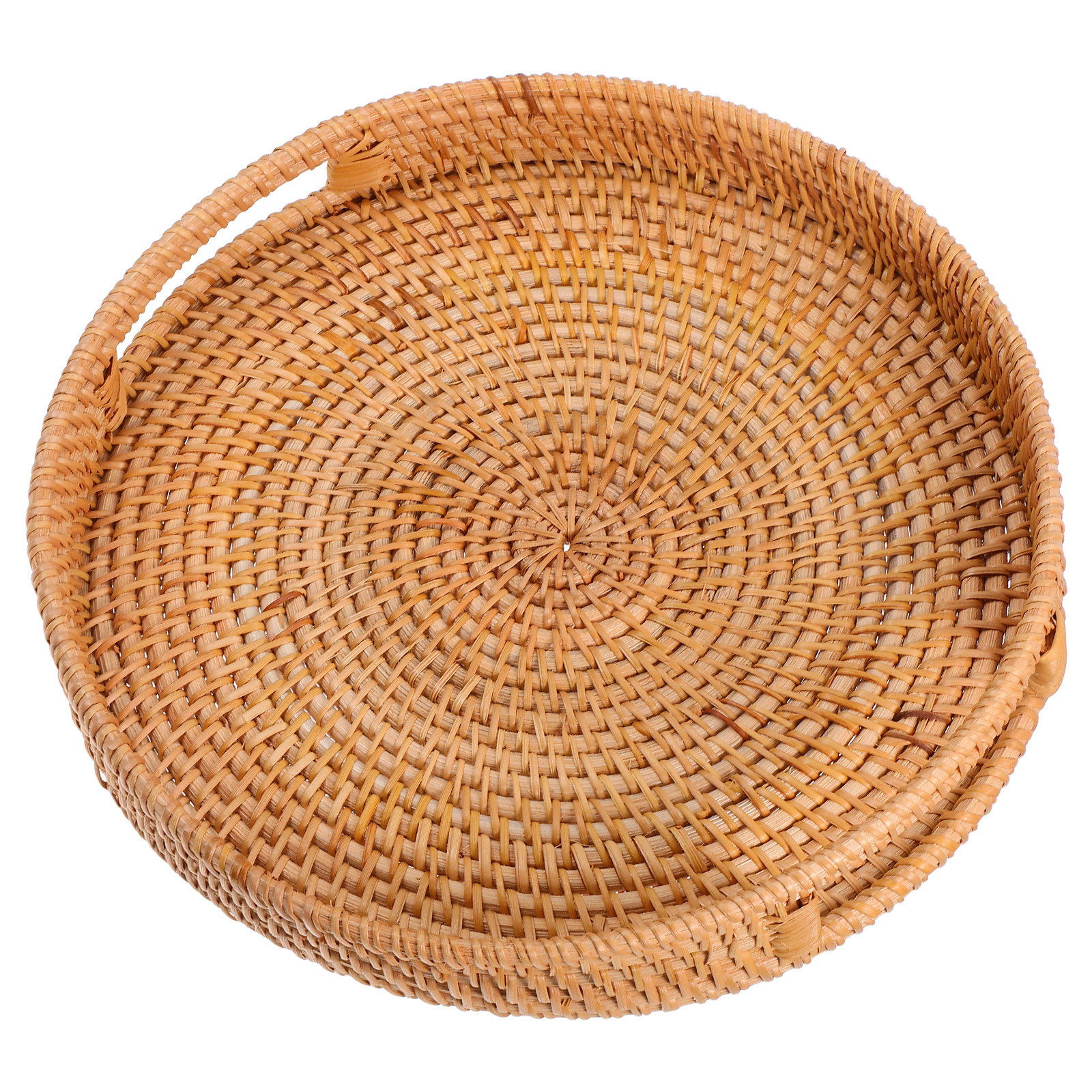 Rattan Tray Handle - Round Rattan Tray 14 Inch Handwoven