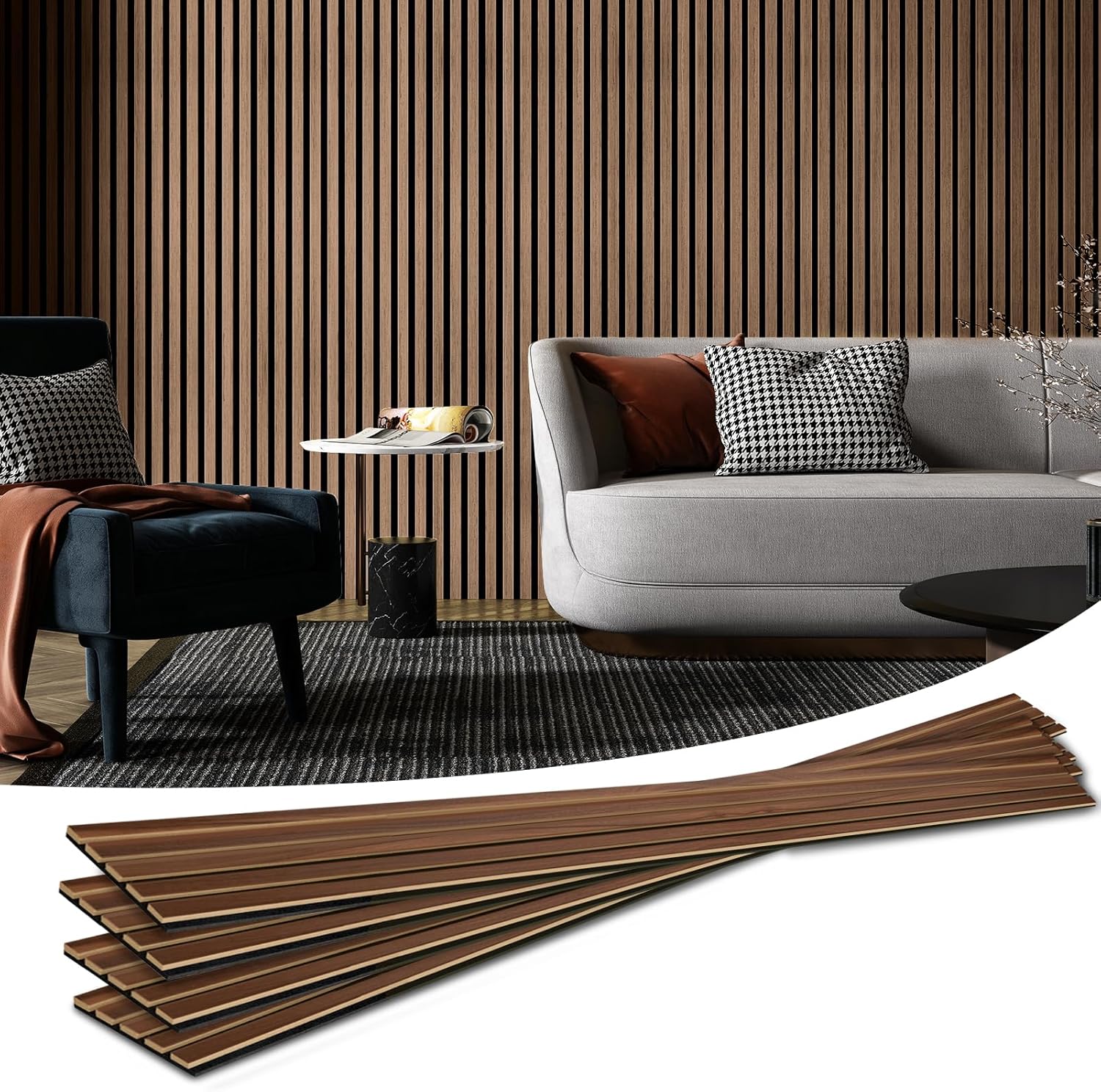 Wood Slat Acoustic Panels for  - Wall Panel 3D Texture ulasan dan harga