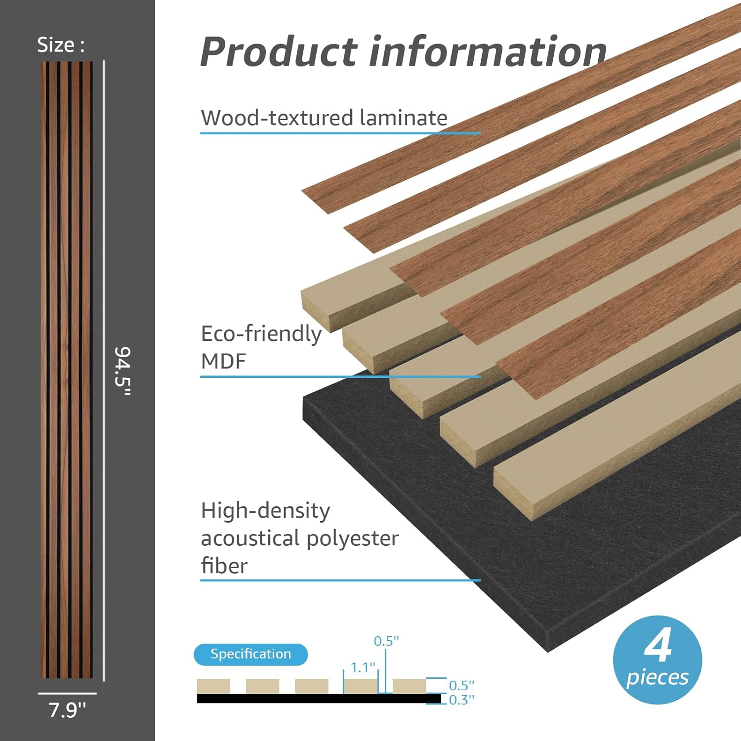 Wood Slat Acoustic Panels for  - Wall Panel 3D Texture ulasan dan harga