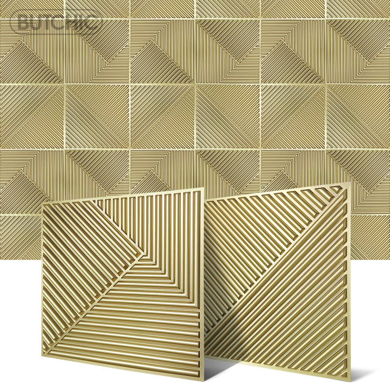 12pcs 50cm 3D wall decor Wood  - Wall Panel 3D Texture ulasan dan harga