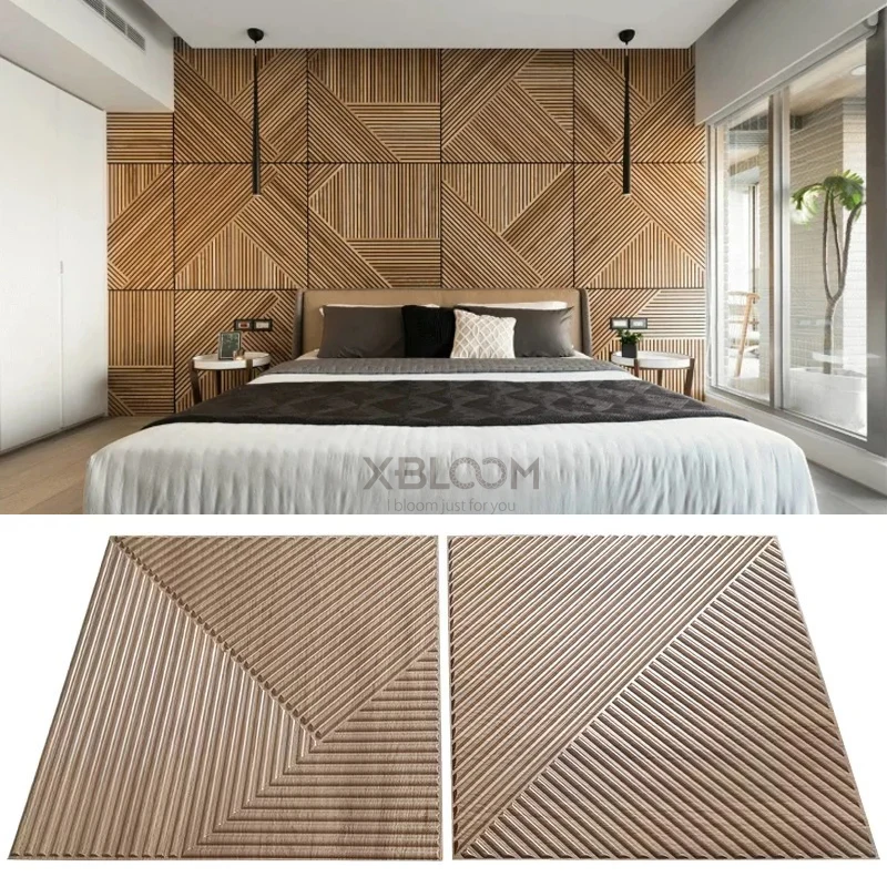 12pcs 50cm 3D wall decor Wood  - Wall Panel 3D Texture ulasan dan harga