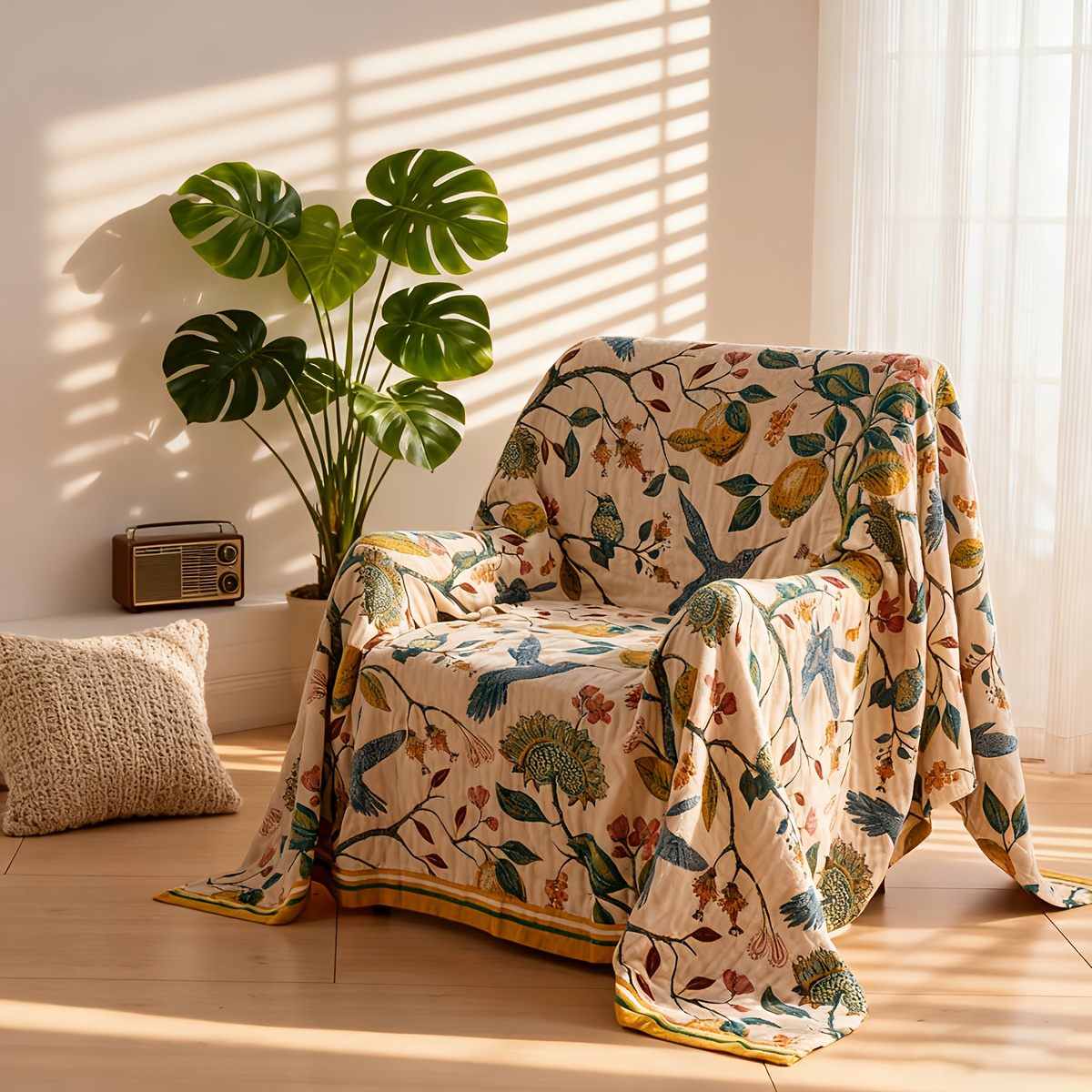 Boho Cotton Throw Blanket – So - Textured Throw Natural ulasan dan harga