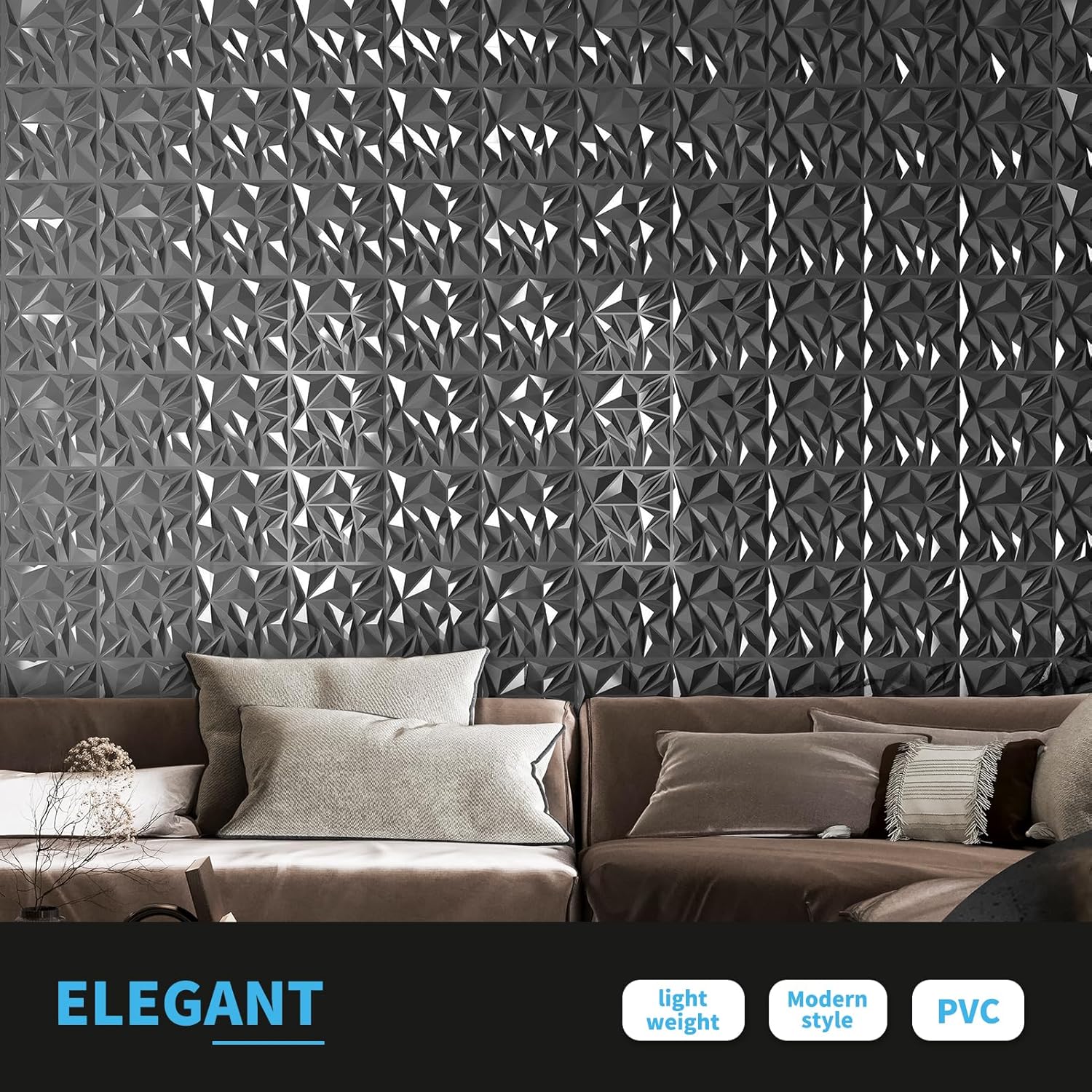 33-Pack 3D Wall Panels Diamond - Wall Panel 3D Texture ulasan dan harga