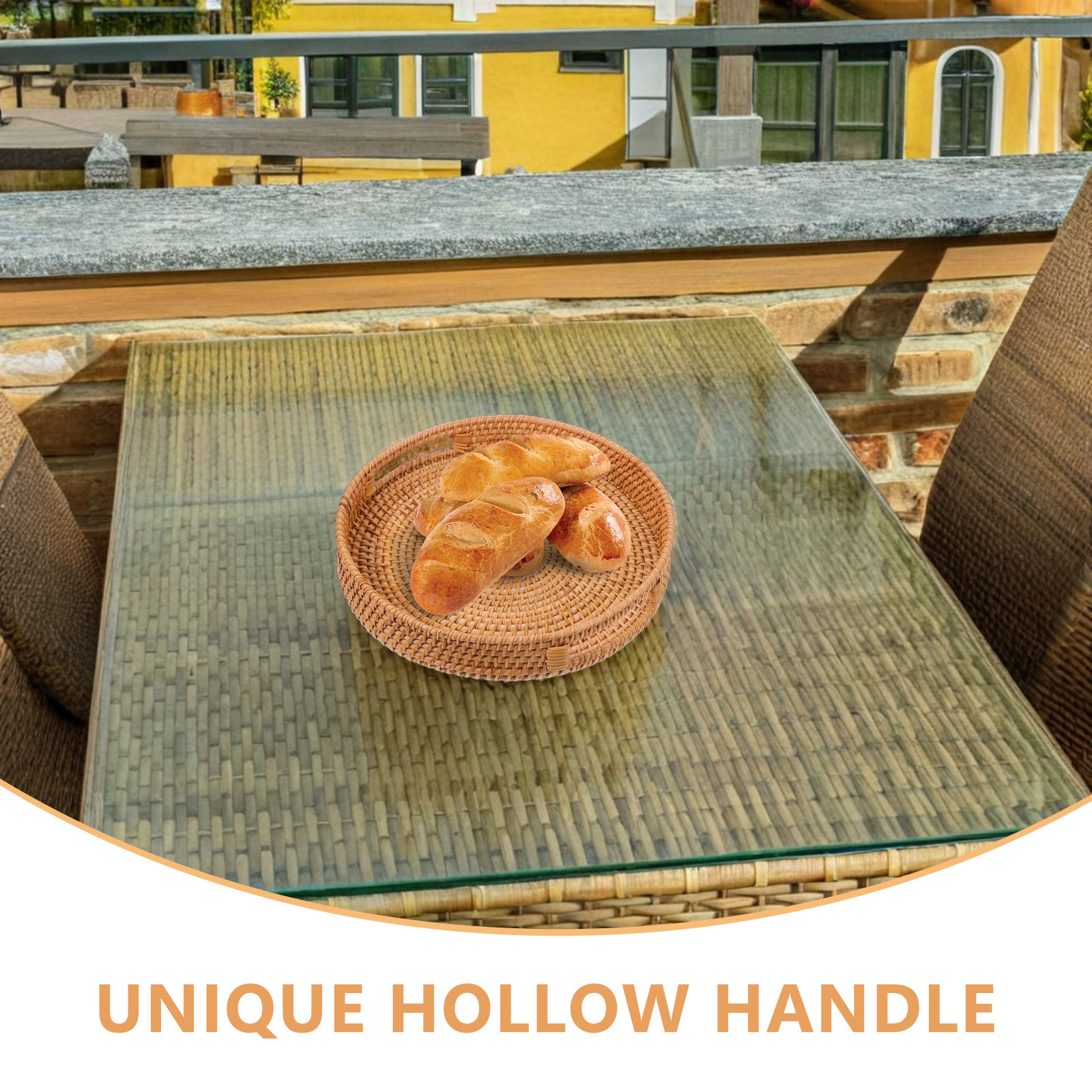 Round Rattan Tray 14 Inch Hand - Rattan Tray Handle ulasan dan harga
