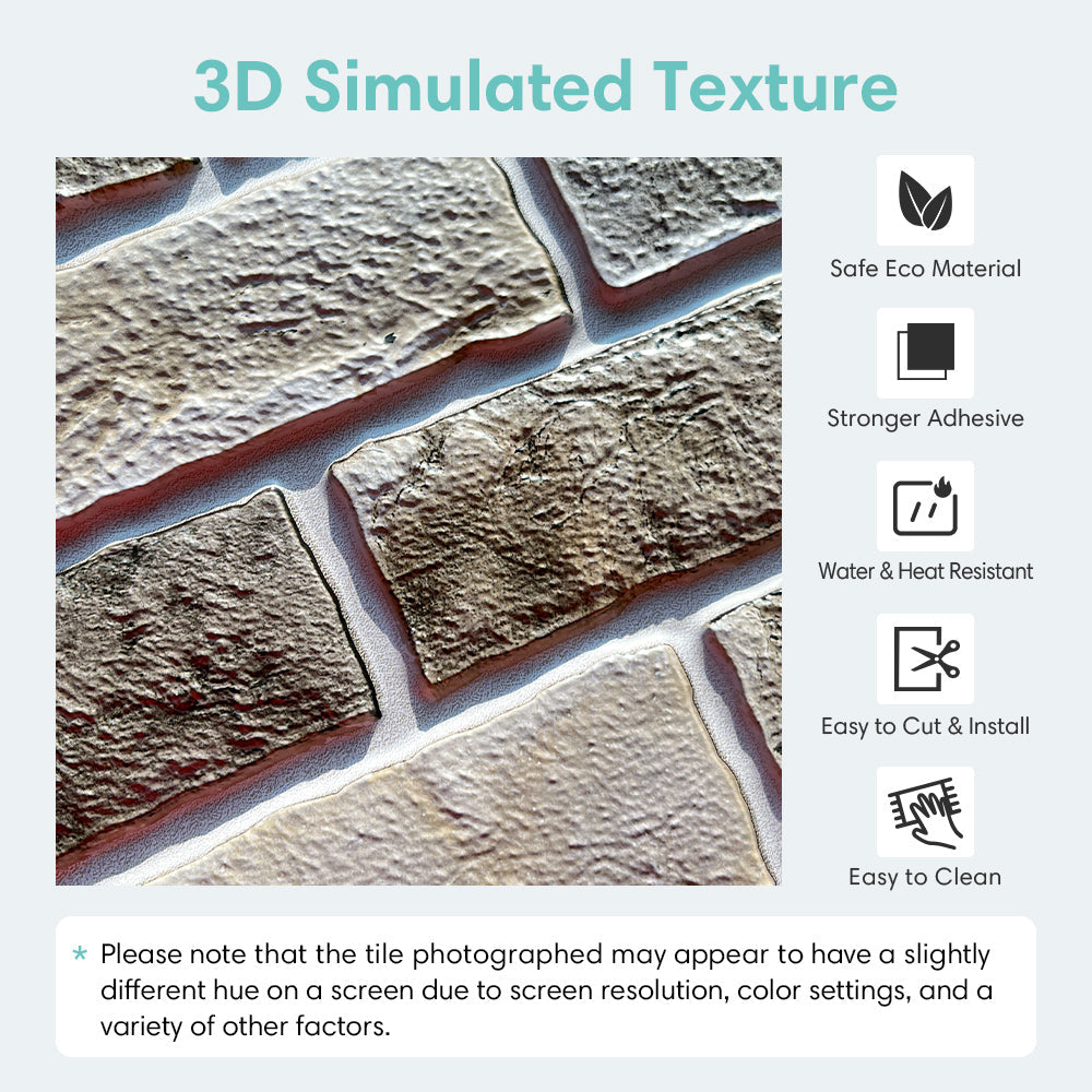 10pcs 3D Faux Brick Peel and S - Wall Panel 3D Texture ulasan dan harga