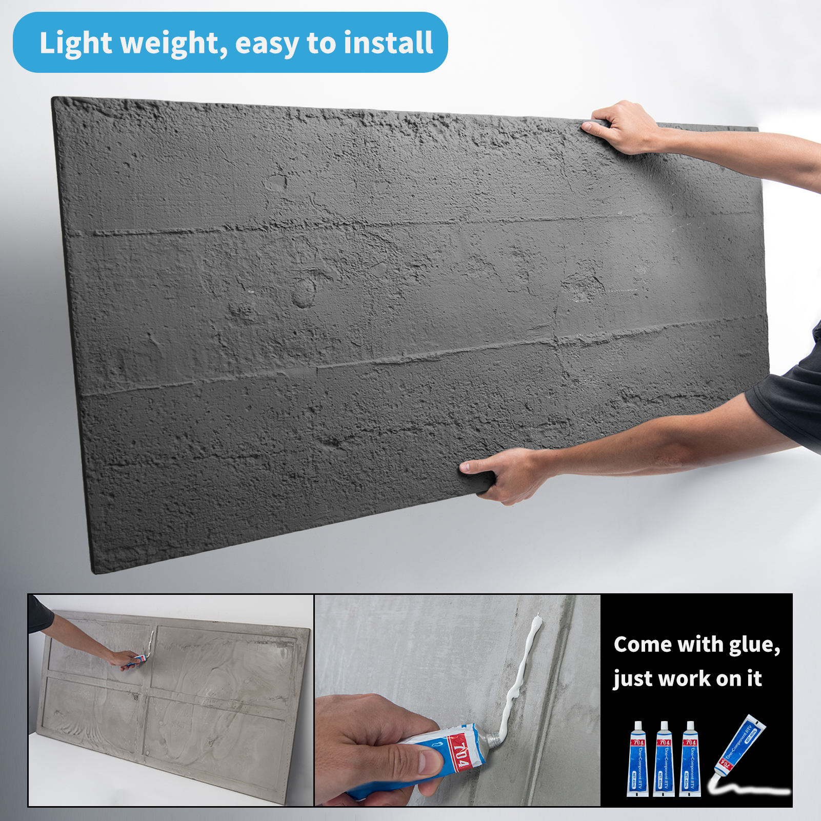 Art3d 4PCS Cement Texture 3D W - Wall Panel 3D Texture ulasan dan harga
