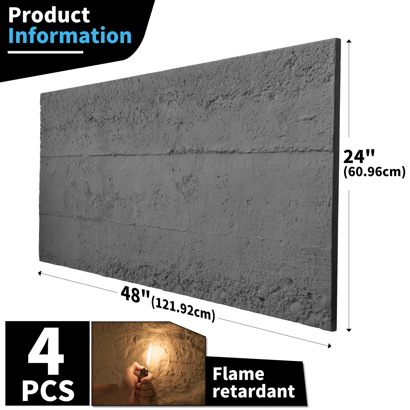 Art3d 4PCS Cement Texture 3D W - Wall Panel 3D Texture ulasan dan harga