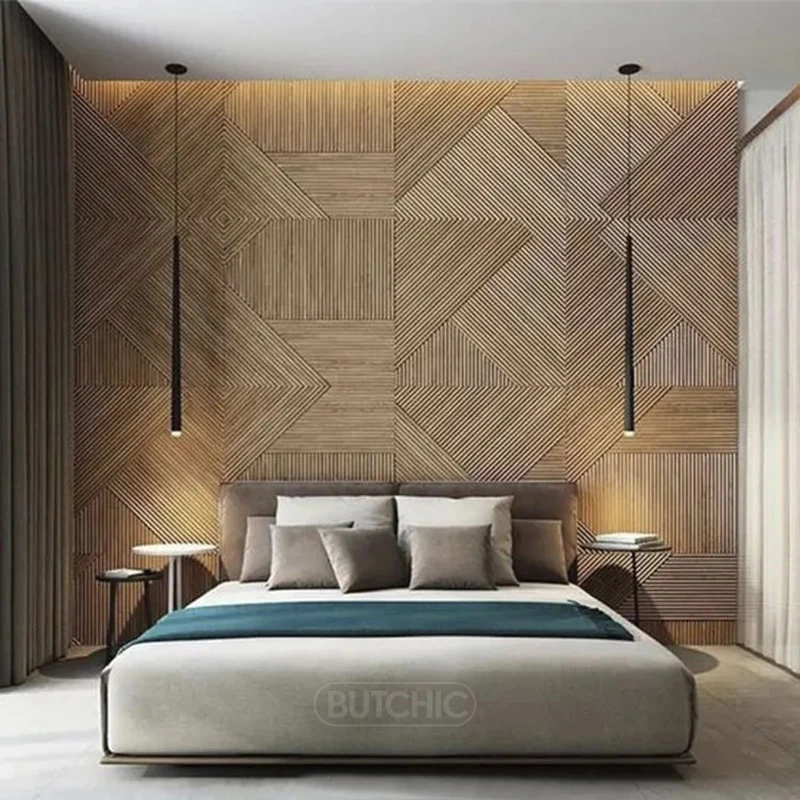 12pcs 50cm 3D wall decor Wood  - Wall Panel 3D Texture ulasan dan harga
