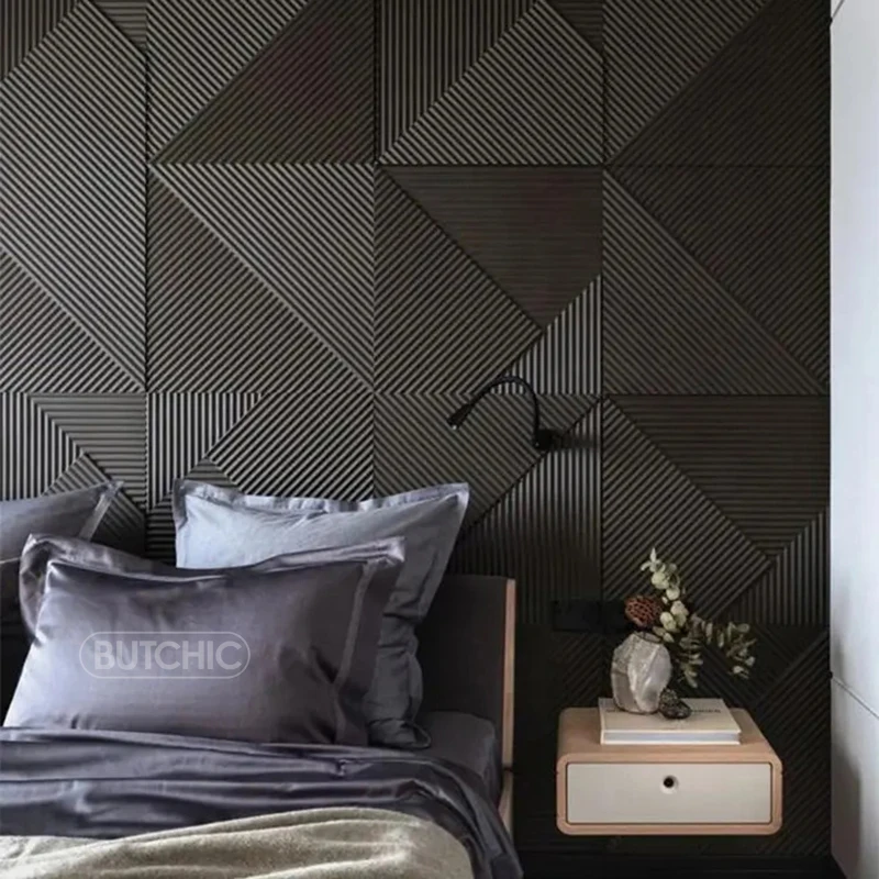 12pcs 50cm 3D wall decor Wood  - Wall Panel 3D Texture ulasan dan harga