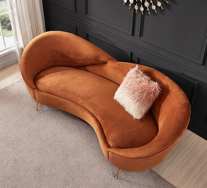 -Light Luxury Fabric 3-seat So - Interior Design Organic Modern ulasan dan harga